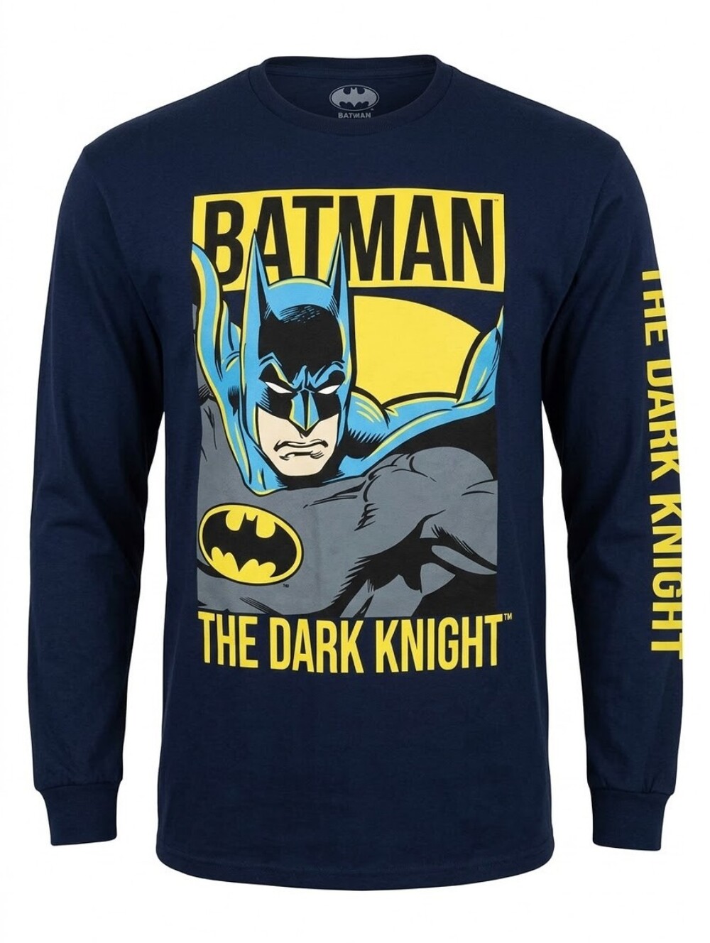 Batman Long Sleeve Graphic Tee in Blue & Yellow